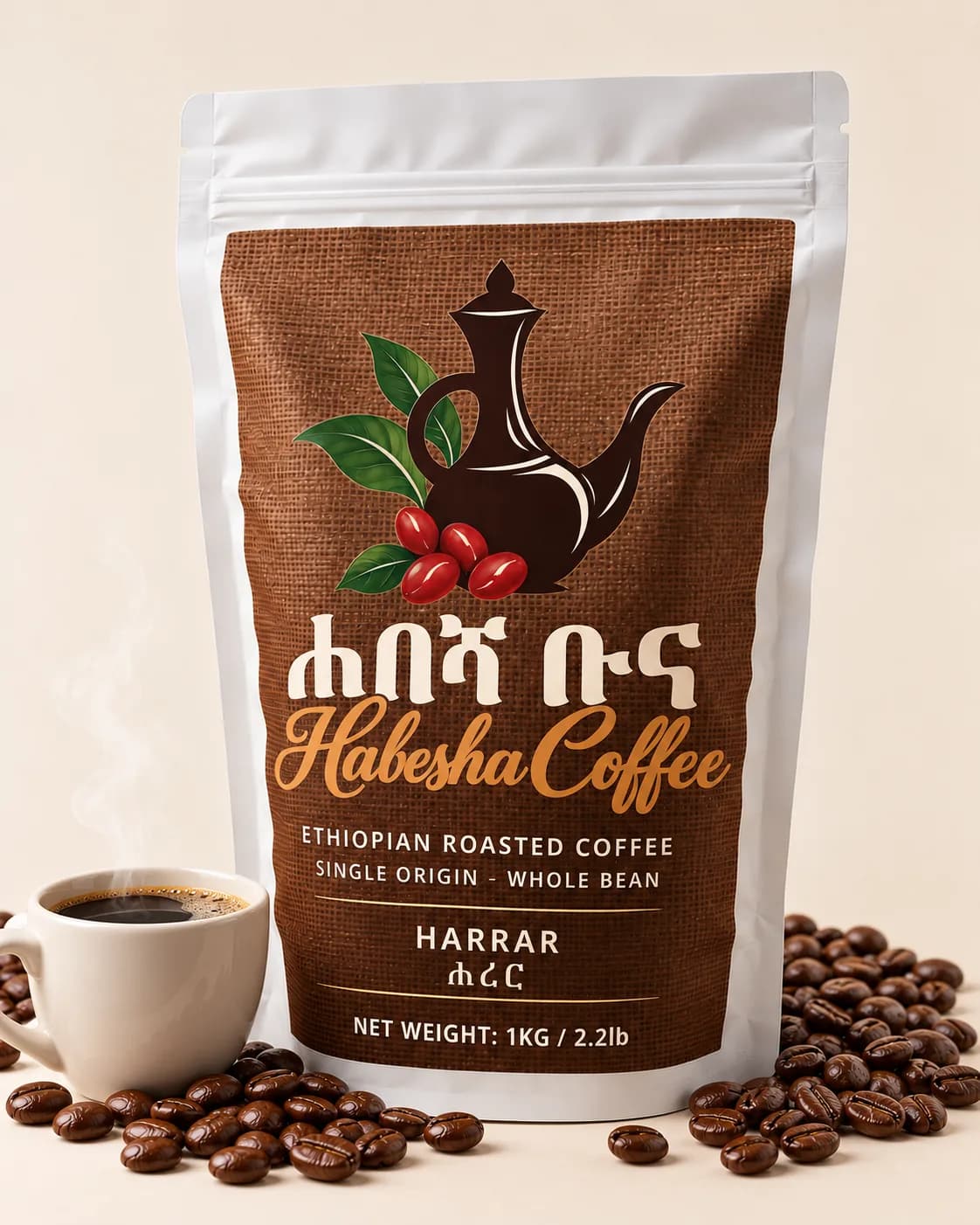 Habesha Coffee Harrar single-origin pouch